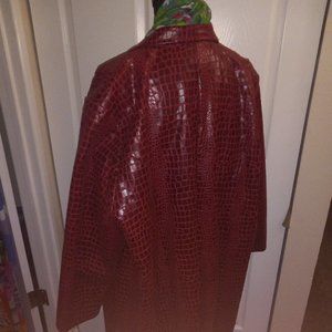 SELENE Sport 3x Red Faux Crocodile Coat